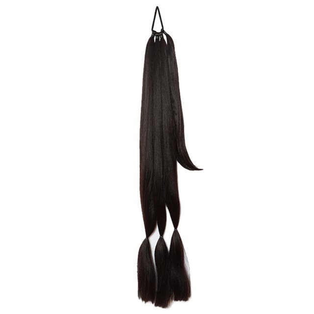 Perruque pour Femmes Confortable à Porter Lisse Douce Duveteuse Sans Nœud Coiffure Naturelle Tressée Extensions de Queue de Cheval Longue Perruque pour Dames