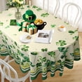 thumbnail image 4 of St Patricks Day Tablecloth, Green Oval Tablecloth 60x84 Inch, Polyester Waterproof Tablecloth, Shamrock Gold Coins St. Patrick''s Day Holiday Kitchen Table Decoration for Dinner, Party, 4 of 6