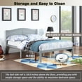 thumbnail image 4 of Juiluna Full Size Bed Frame With Slatted Headboard, Solid Wood Platform Bed With Wood Slat Support Weight Capacity Of Up To 440 Lbs Solid Wood Foundation, No Box Spring Needed, 4 of 8