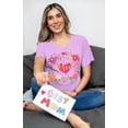 thumbnail image 2 of Dye Dirty Floral Mom Heart T-Shirt, Mother's Day Mama Graphic Tee (Pink, Medium), 2 of 2