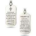 thumbnail image 2 of Women's Stainless Steel Psalm/Joshua Dog Tag Necklace by Shields of Strength, 2 of 4