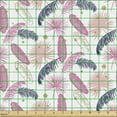 thumbnail image 2 of Ambesonne Nature Fabric by the Yard Upholstery, Exotic Banana Palm Leaves, 2 Yards, Pink Navy Blue Rose, 2 of 5