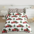thumbnail image 2 of Homewish Retro Xmas Tree Queen Comforter Set,Merry Christmas Bedding Sets,Red Farmhouse Truck Bedding Comforter Set For Girls Kids,Super Cozy Room Decor Reversible,3 Pieces, 2 of 8