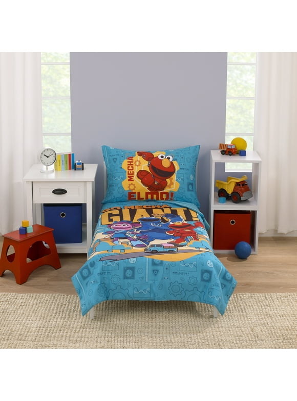 Sesame Street Mecha Builders 4 Piece Toddler Bed Set