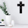 thumbnail image 4 of TOPRenddon Easter Religious Crucifix Acrylic Wall Clock - Mute Modern Fashion Art Decor, Home Living Room Wall Ornament, 12x7x1.18 Inches, Christian Resurrection Decoration, 4 of 6