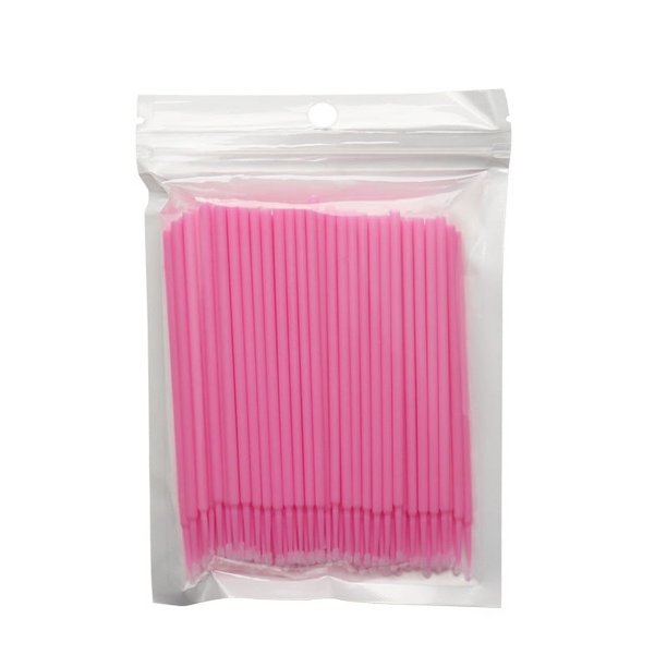 100 piezas de microcepillos desechables para extensiones de pestañas, hisopos individuales para quitar pestañas, microcepillos para herramientas de extensión de pestañas