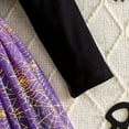 thumbnail image 6 of Tfken Halloween Dress For Girls Children Cartoon Print Soft Crew Neck Mesh Long Sleeve Purple Dresses Size 2-3 Years, 6 of 8