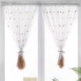 thumbnail image 4 of Short Window Sheer Curtains Valance Living Room Feather Embroidered Voile Rod Pocket Curtain Drapes for Dining Room, 4 of 10