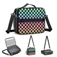thumbnail image 5 of Rainbow Checkered Pattern Insulated Lunch Bag with Shoulder Strap and Bottle Holder,Bento School Lunch Bag Box,11x9.5x3.5 Inches, 5 of 5