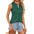 thumbnail image 3 of Nlife Women Elegant V Neck Sleeveless Flowy Pleated Tank Top, 3 of 7