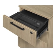Regency Legacy 60 x 65 in. L Desk with Double Full Pedestal Drawer Unit- Noble Oak