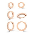 thumbnail image 5 of LeCalla 925 Sterling Silver 14K Rose Gold Plated Post Small Hoop Earrings CZ Hypoallergenic Huggie Hoop Earring for Women (8MM, 10MM, 12MM), 5 of 7