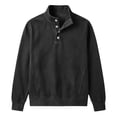thumbnail image 7 of Fengqque Men’s Classic Quarter Button Stand Collar Sweatshirts Golf Daily office Wear Four Button Placket Long Sleeve Regular Fit Pullover Tops Black XXXL, 7 of 7
