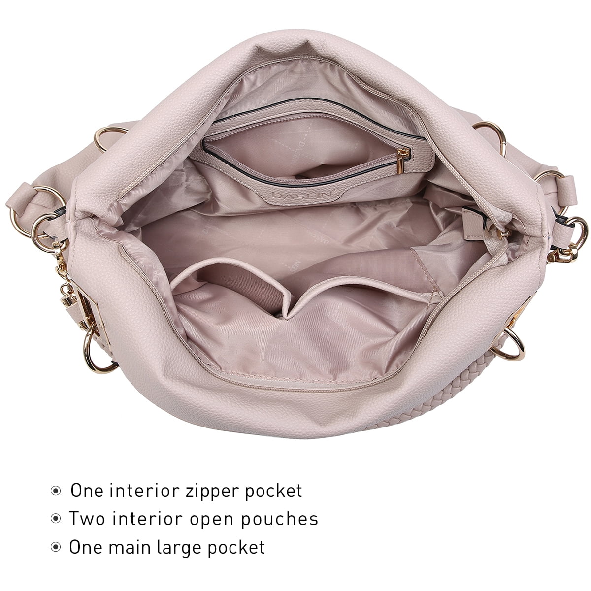 Dasein Hobo Bags for Women Soft Faux Leather Purses and Handbags Large Hobo Purse Shoulder Bag with Rhinestones