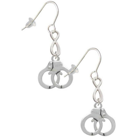 Delight Jewelry Silvertone Handcuffs Silver tone Infinity French Earrings