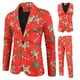 thumbnail image 2 of Conjunto de 3 piezas de chaleco y pantalón con estampado navideño 3D informal para otoño e invierno, 2 of 5