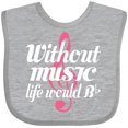 thumbnail image 3 of Inktastic Without Music Life Would Be Flat Girls Baby Bib, 3 of 4