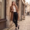 thumbnail image 5 of OIOLOYJM Winter Coats for Women Casual Double Breasted Long Jacket Formal Warm Comfortable Office Wool Work Overcoat Camel L, 5 of 5