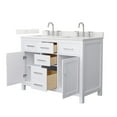 thumbnail image 2 of Beckett 48" White Double Vanity & Giotto Quartz Top (3-Hole) & Nickel Trim, 2 of 5