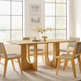 thumbnail image 2 of 70 Inch Dining Table, Brown Oak, Wood, Rectangular, Living Kitchen Cafe Bistro Hospitality Restaurant, Modern Contemporary HB36524, 2 of 10