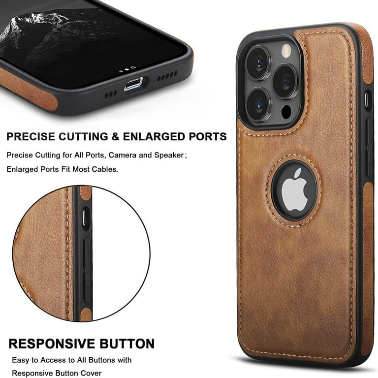  Compatible with iPhone 14 Pro Max Case for Woman Man,Luxury  Classic Square PU Leather TPU Shockproof Bumper Soft Frame Protective Cover  Case for iPhone 14Pro Max 6.7(Brown) : Cell Phones 