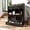 Black, variant on Verano Garden Large Potato Storage Bin, Wooden Bread Box with Lid, Potato and Onion Storage Bin with 4 Mesh Doors & Removable Drawer, Fruit and Vegetable Storage Rack for Pantry Kitchen
