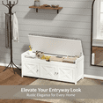 thumbnail image 3 of CHITOOMA Shoe Storage Bench, 43.4" Wide Shoe Bench with Padded Seat Cushion and Lift Top Storage, Bench with Barn Doors and Adjustable Shelf for for Entryway, Bedroom, Living Room, White, 3 of 7