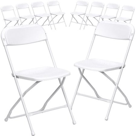 - Flash Furniture (10-Pack) HERCULES Series Premium Plastic Folding Chair, White