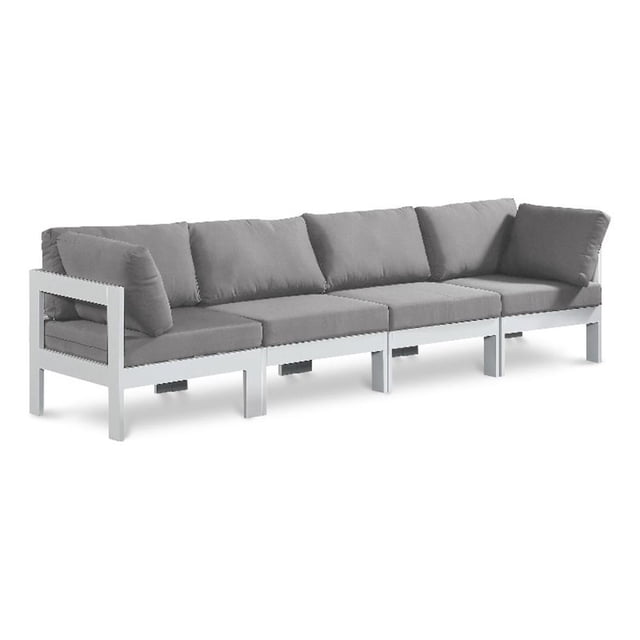 Meridian Furniture Nizuc Gris Canapé Modulaire d'Extérieur pour Patio