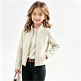 thumbnail image 4 of JOANKDMI Fleece Lined Jacket for Teen Girl 13-14 Sherpa Thermal Long Sleeve Full Zip Stand Collar Warm Winter Crop Coat Fall Cold Weather Activewear, 4 of 6