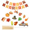 thumbnail image 1 of 1 Set of Delicate Cake Decors Thanksgiving Theme Cupcake Decors Cartoon Cake Picks Party Banner, 1 of 5