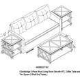 thumbnail image 2 of Alaterre Furniture Stockbridge 3-Piece Wood Living Room Set, 2 of 14