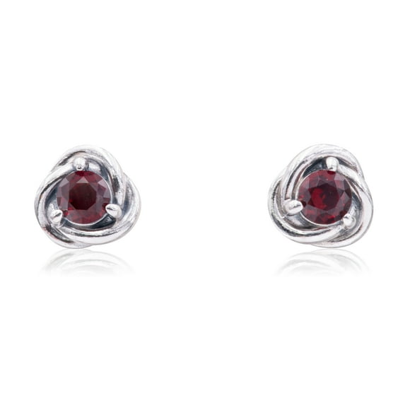 Pandora January Red Eternity Circle Stud Earrings