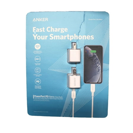 Anker PowerPort PD Nano 20W USB-C and Lightning Wall Charger (2 Pack)