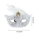 thumbnail image 2 of Mascarilla de medio rostro con patrón de dragón de plumas para fiestas de Halloween y Navidad, 1 pieza, blanca, 2 of 5