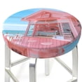 thumbnail image 4 of Bar Stool Covers Round, Pastel Pink Beach Cafe Bar Stool Cushion Covers Seat Cushion With Elastic Bands, Chairs Covers For Kitchen Dining Room 12-14 Inch, 4 of 7