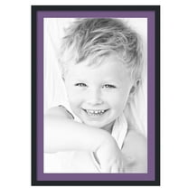 ArtToFrames 28x40" Matted Picture Frame with 24x36" Single Mat Photo Opening Framed in 1.25" Satin Black and 2" Grape Mat (FWM-3926-28x40)