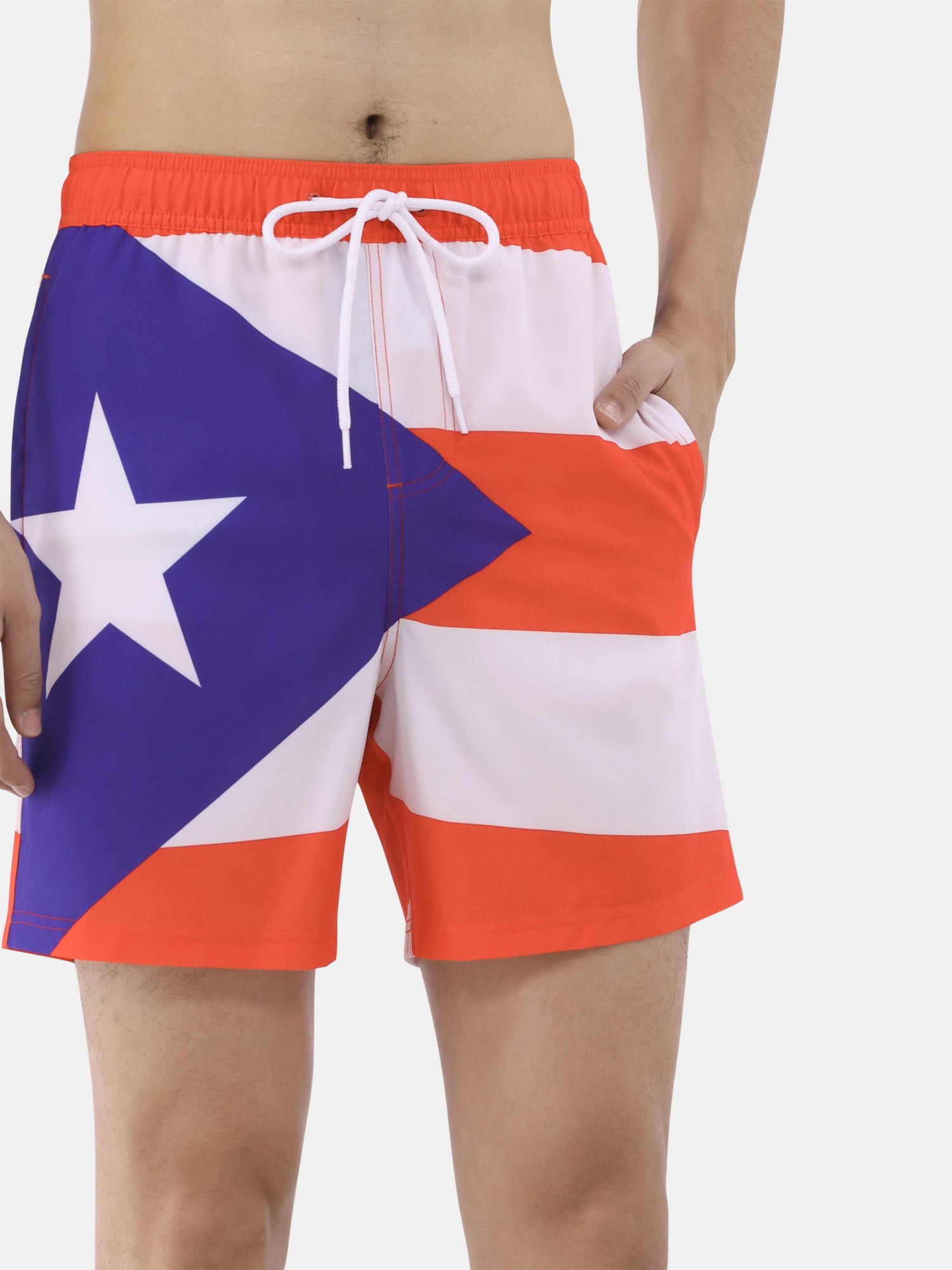 Puerto Rico Men's and Men's Big & Tall Graphic Swim Shorts, Sizes S-3XL