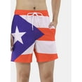 thumbnail image 4 of Puerto Rico Men's and Men's Big & Tall Graphic Swim Shorts, Sizes S-3XL, 4 of 5