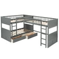 thumbnail image 2 of Euroco Wood Bunk Bed Storage, Twin-Over-Twin-Over-Twin for Bedroom, Gray, 2 of 17