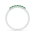 thumbnail image 2 of Angara Rings - Natural Emerald Half Eternity Wedding Ring in 14K White Gold for Women (Size-2mm) | May Birthstone Jewelry, Birthday, Anniversary, Jewelry Gift for Women, 2 of 11