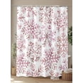 thumbnail image 4 of Pink Red Snowflake Christmas Standard Shower Curtain Set, Waterproof Shower Curtains for Bathroom, Xmas Snowflake Washable Fabric Cloth Bath Curtain for Bathtub Decoration with Hooks 72x72 Inches, 4 of 6