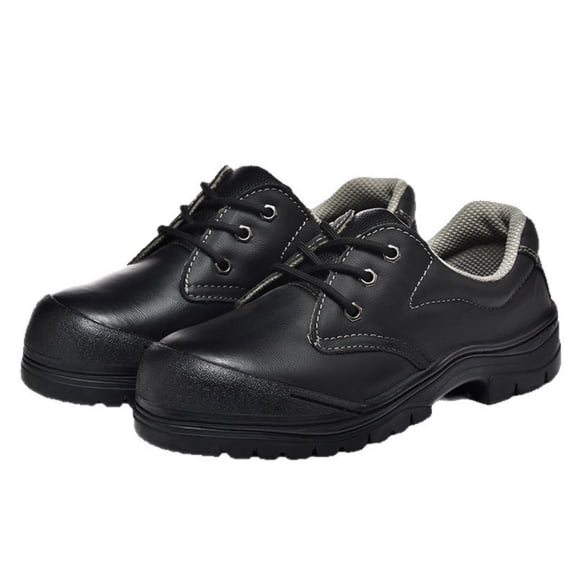 SKIUHS Men's & Women's Safety Work Shoes – Full-Grain Leather Upper Steel Toe Puncture Resistant Acid & Alkali Resistant Heat Resistant Slip Resistant Work Shoes