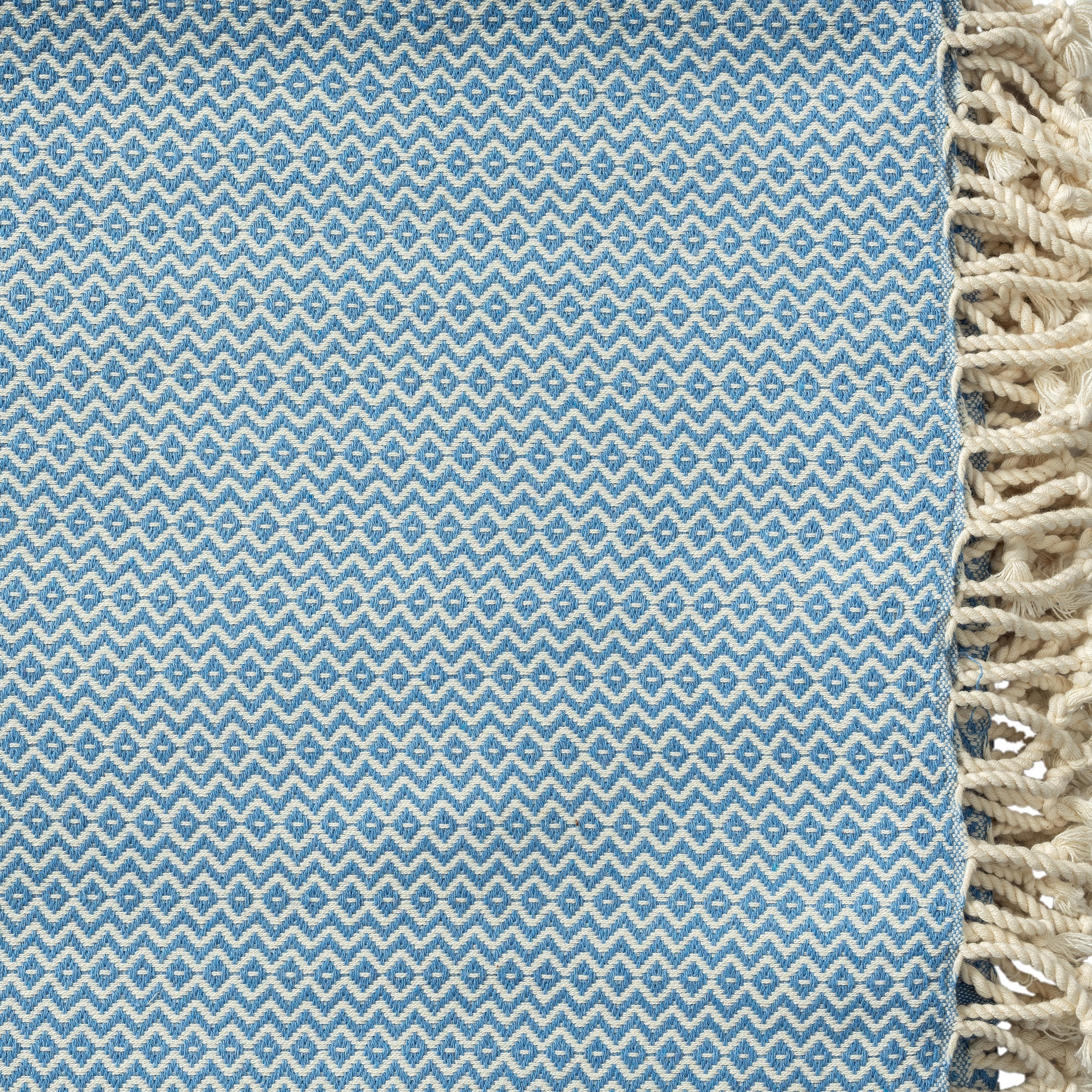 Ox Bay Shashi Light Blue Diamond Ultra-Soft Turkish Cotton Throw Blanket, 50" x 60"