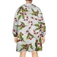 thumbnail image 2 of Wearable Oversized Blanket,White Christmas Candy Cane Pattern Wearable Blanket Hoodie for Adults,Cozy Hooded Blankets with Super Pockets,Super Warm Fuzzy Pullover for Women & Men, 2 of 6