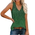 thumbnail image 1 of Blouse Sans Manches à Col en V pour Femmes, Haut Décontracté en Polyester, Tissu Léger et Doux, Longueur Régulière, pour l'Été et le Printemps, pour les Rendez-Vous Quotidiens et les Fêtes, 1 of 7
