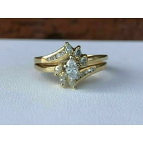2Ct Marquise Cut Lab Created Diamond Engagement Ring 14k Yellow Gold Plated
