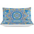 thumbnail image 3 of HAHDAXIA Bohemia Pattern Bedding Solid Comforter Set for All Seasons,3 Pieces(1 Comforter+2 Pillowcases),Soft Microfiber Bedding Set Queen(90"x90"), 3 of 7