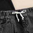 thumbnail image 4 of Infant Baby Boys 2 Pieces Outfits  Solid Color  Neck Short Sleeve T-Shirt Tops + Ripped Jeans Denim Pants Set, 4 of 6