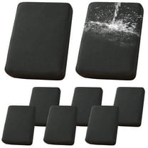 TOPCHANCES 100% Waterproof Outdoor Patio Cushion Covers for Outdoor Seat Cushions, Patio Chairs, Stretch Sofa Seat Cushion Slipcovers Furniture Protector, Covers Only (8 Pack, Black)